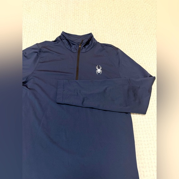 Spyder men’s quarter zip pullover, medium, navy.  Excellent condition! - Picture 1 of 8